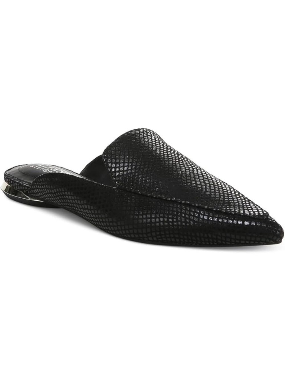 Alfani Black Textured Pointed Mule Flats